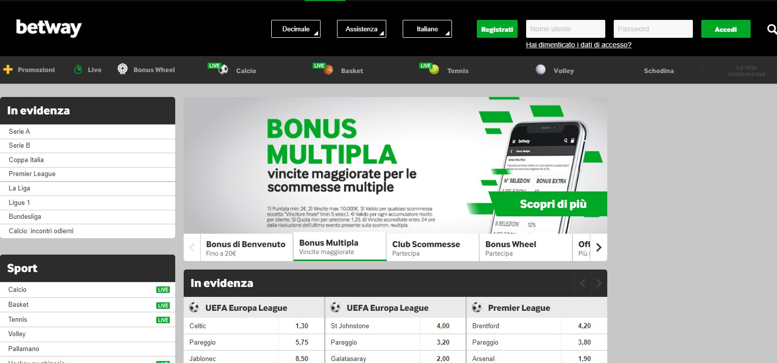 Società di scommesse Betwаy