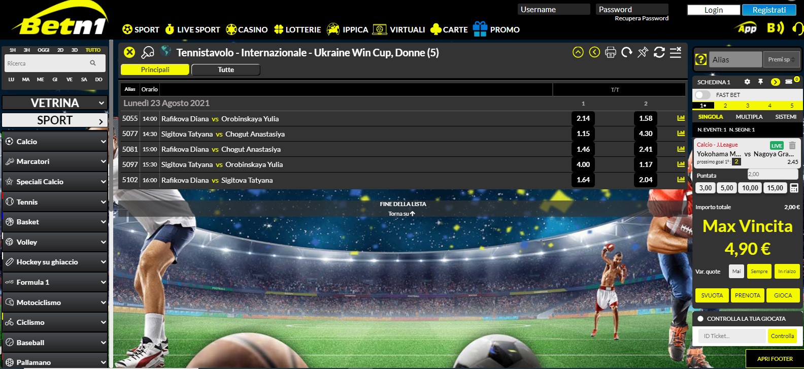 Quali bookmakers per scommettere sul tennis