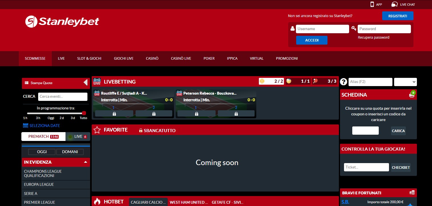 Scommesse live sul tennis